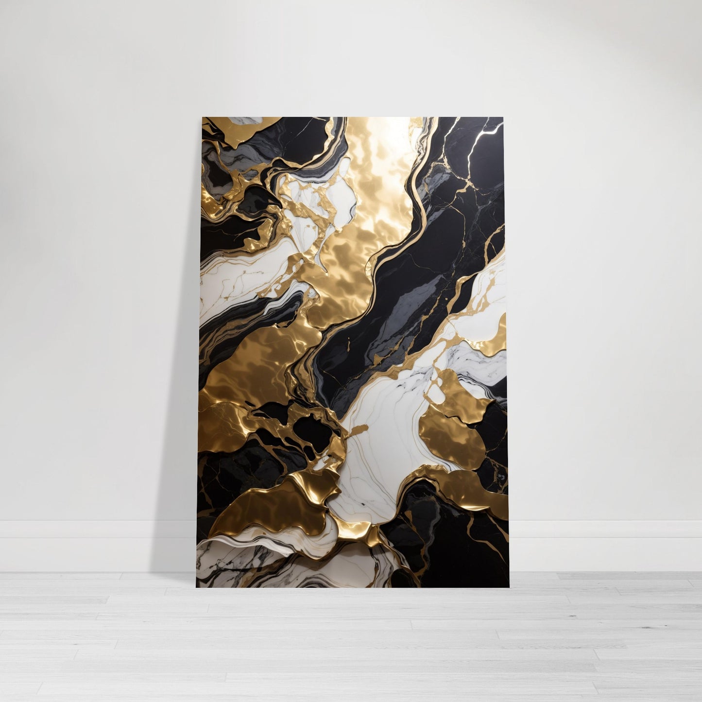 Dark Abstract Art with Gold Touches