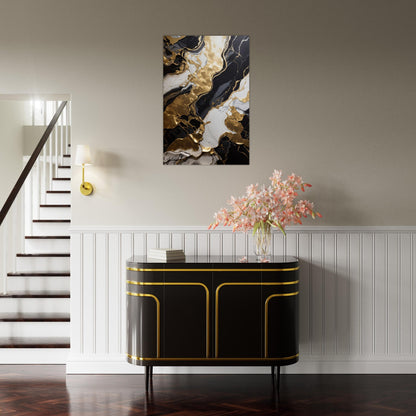 Dark Abstract Art with Gold Touches