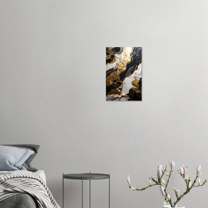 Dark Abstract Art with Gold Touches